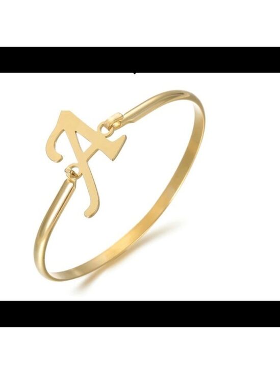 Jewelry - Gold Plated A Initial Bangle Bracelet